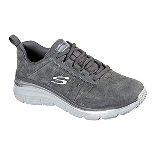 Skechers 149472/char fashion fit soft love charcoal scarpe sportive donna in nabuk con memory foam (taglia 36)