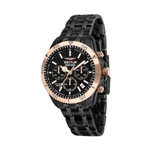 Sector No Limits wristwatch analogico mid-34302, nero, 42mm, bracciale