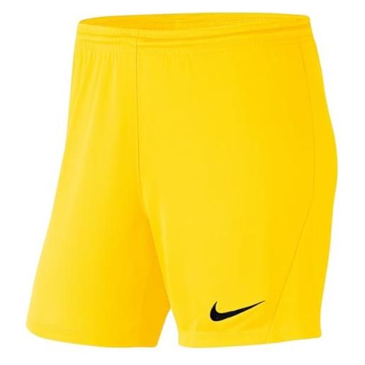 Nike w nk dry park ii short nb k - pantaloncini sportivi da donna, donna, pantaloncini, bv6860, giallo (tour yellow) / nero, l