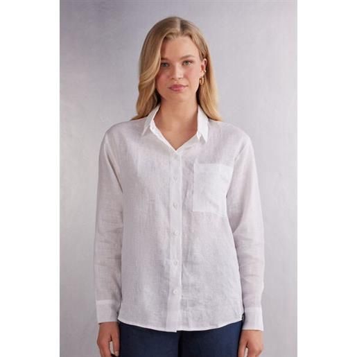 Intimissimi camicia in tela di lino bianco