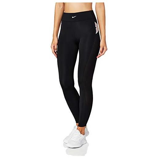 Nike w np capsule tight aero-adapt, pantaloni sportivi donna, black/(metallic silver), xs