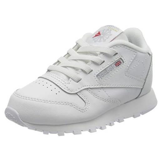 Reebok classic leather, scarpe da ginnastica unisex - bimbi 0-24, footwear white footwear white, 25 eu