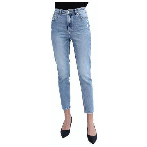 MET - jeans donna, pantaloni donna comodi, vestibilità e vita regular, gamba cropped | modello nos candice, blu chiaro. (it, numero, 31, regular, regular, blu chiaro)