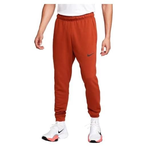 Nike m nk df pnt taper fl pantaloni, rugged orange/black, l uomo