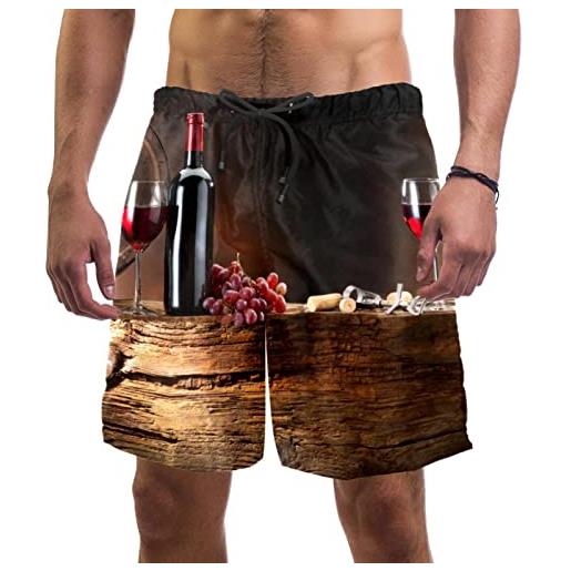 JDEZ costume da bagno da uomo vino rosso frutti d'uva pantaloncini da surf da spiaggia costumi
