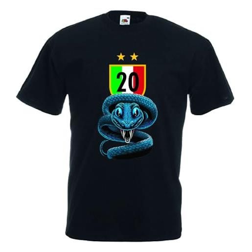 Generico maglietta scudetto 2024 campioni d'italia nero e azzurri milano per tifoso stadio - scelta taglia su personalizza
