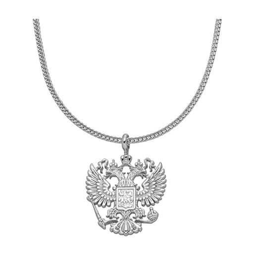 d'origine collana con stemma della russia, con aquila russa, gioiello russo, stemma della russia, da uomo, ottone