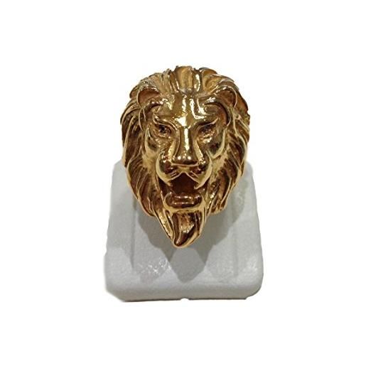 Corsano Laboratorio Orafo testa di leone - anello in argento, doratura, pietre bianche (20)