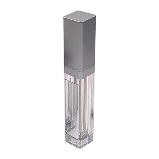JAYIOLA 7ml tubi vuoti per lucidalabbra contenitore per labbra flacone per smalto labiale con specchio e luce a led, trasparente + argento