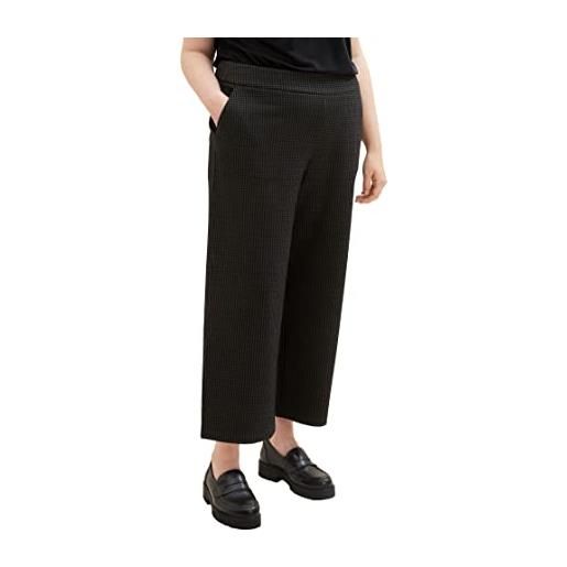 TOM TAILOR culotte-pantaloni a quadri, 33237-grigio black tiny ck check, 52w x 28l donna