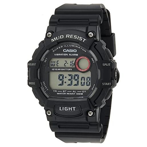 Casio men's mud resistant stainless steel quartz watch with resin strap, black, 27.6 (model: trt-110h-1avcf)