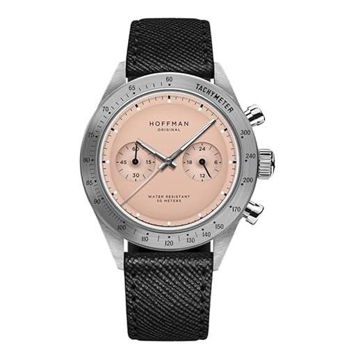 Hoffman Watches hoffman racing 40 salmon cronografo quarzo acciaio pelle nero orologio uomo