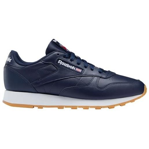 Reebok classic leather, sneaker unisex - adulto, blu (vecnav/ftwwht/rbkg03), 34 eu