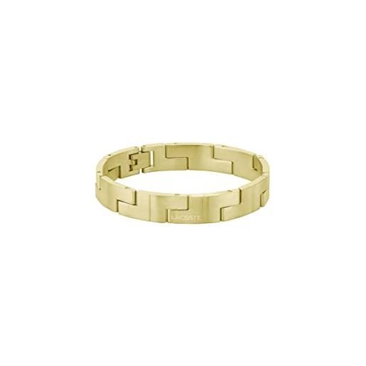 Lacoste braccialetto a maglie da uomo collezione lacoste catena oro giallo - 2040154