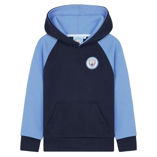Manchester City FC manchester city f. C. Felpe con cappuccio per bambini e ragazzi, felpa bambino con tasca a marsupio, blu, taglia 7-14 anni (blu, 13-14 anni)