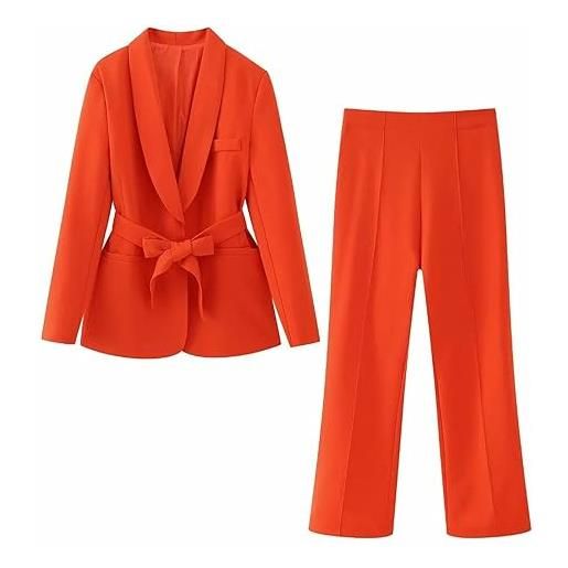 Generic giacca da donna + pantaloni casual-arancione-xs