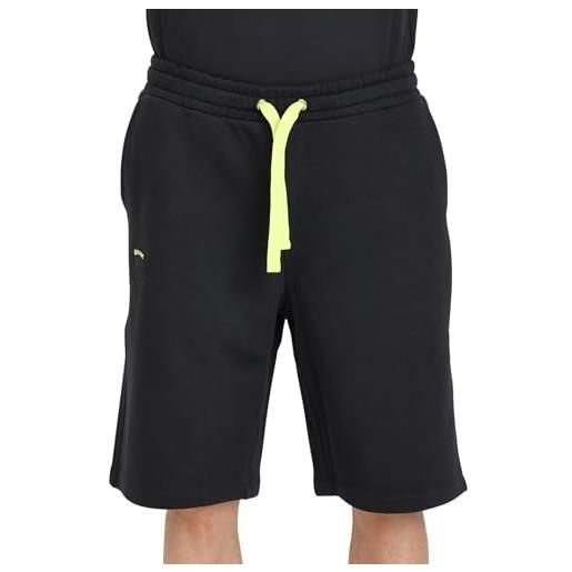 Blauer shorts da uomo neri con patch logo e cordini gialli xl
