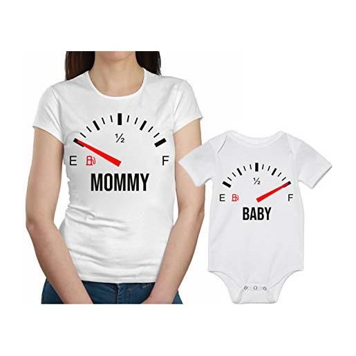 Overthetee coppia t-shirt e body madre figlio festa della mamma mommy & baby tachimetro t shirt madre figlio idea regalo