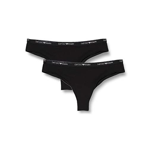 Emporio Armani underwear bi-pack brazilian brief intimo, nero/nero-nero/nero, l donna