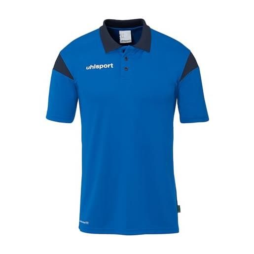 uhlsport squad 27 - polo da uomo, donna e bambino, maglietta con colletto polo, azzurro/marina, m