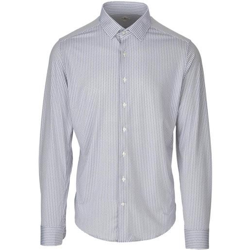 LIBERTY ROSE | camicia blake microfantastia blu bianco