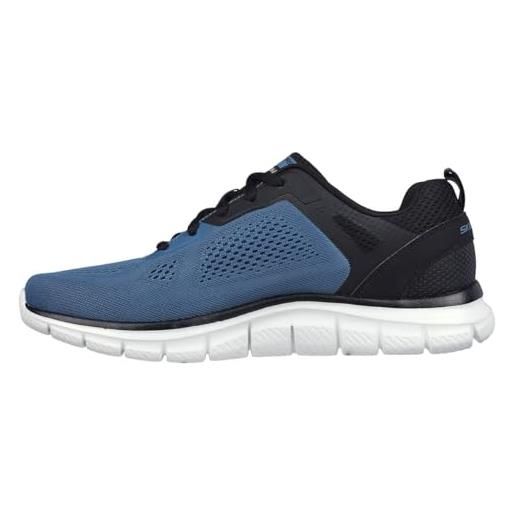 Skechers track broader, sneaker uomo, blue mesh/pu/black trim, 45.5 eu