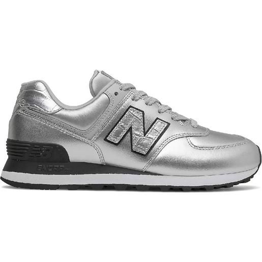 New Balance 574 in pelle silver
