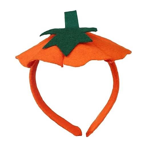 harayaa cerchietto per capelli di halloween cappello a forma di zucca cerchietto per capelli, elastico divertente arancione accessorio per capelli carino, cop, stile a