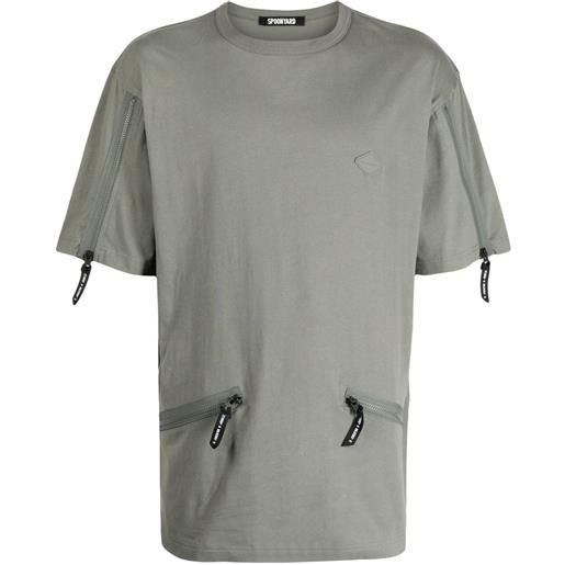 Spoonyard t-shirt con zip - verde