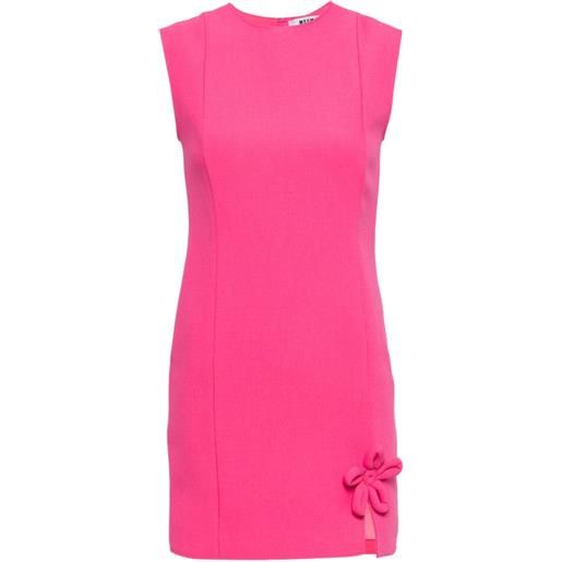 MSGM abito corto smanicato con applicazione - rosa