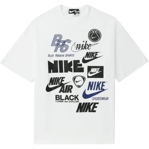 Black Comme Des Garçons t-shirt con stampa x nike - bianco