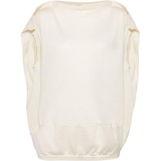 Comme Des Garçons fine-knot crew-neck wool top - toni neutri