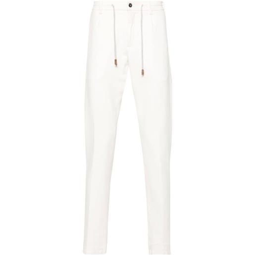 Eleventy pantaloni affusolati con coulisse - bianco