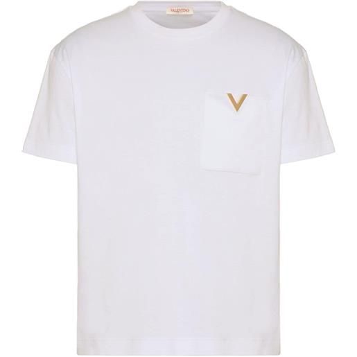 Valentino Garavani t-shirt con placca logo - bianco
