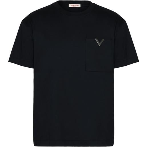 Valentino Garavani t-shirt con placca logo - nero