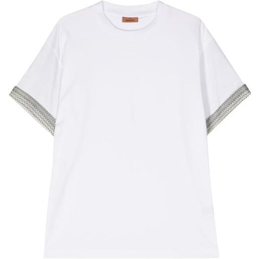 Missoni chevron knit-detailed cotton t-shirt - bianco