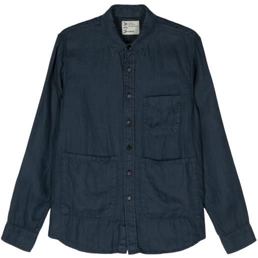 ASPESI patch-pockets hemp shirt - blu