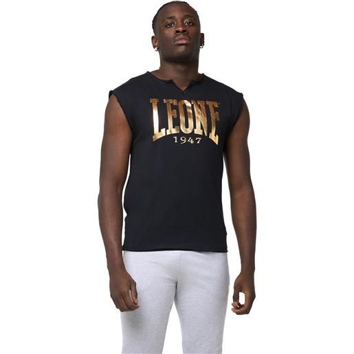 Leone t-shirt smanicata new gold nera da uomo