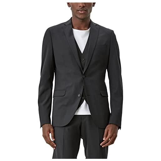s.Oliver BLACK LABEL uomo slim fit jacket stretch, nero (black), 50