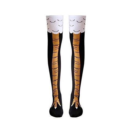 Neckip calze da donna crazy funny chicken legs mid-calf regalo sopra il ginocchio con motivo a piedi di gallina, calze da donna