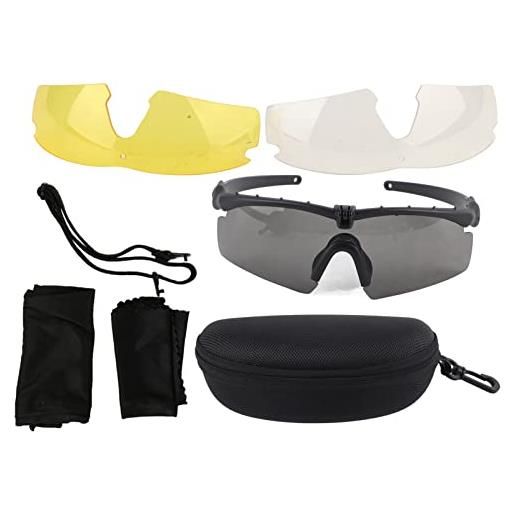 BigKing occhiali tattici, occhiali militari antisabbia antivento gli occhiali tattici prevengono gli urti protezione degli occhi(nero)