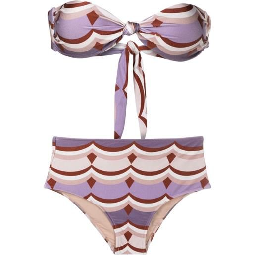 Adriana Degreas bikini con stampa ondas vintage - viola