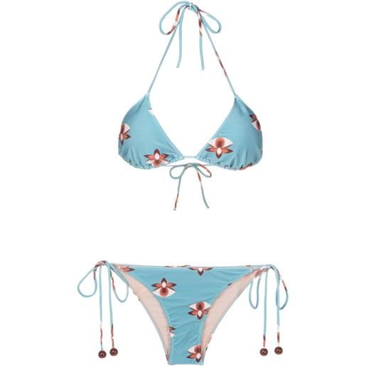 Adriana Degreas set bikini con stampa - blu
