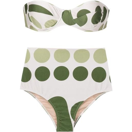 Adriana Degreas set bikini a pois - verde