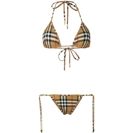 Burberry top bikini a triangolo - marrone