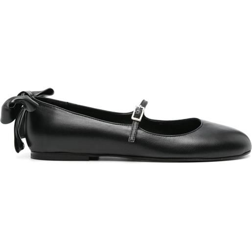 GIABORGHINI bow-detail leather ballerina shoes - nero