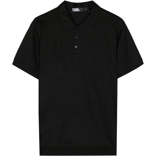 Karl Lagerfeld k/signature cotton polo shirt - nero