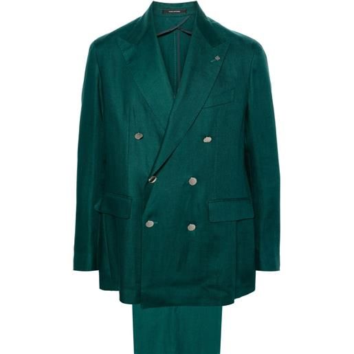 Tagliatore double-breasted linen suit - verde