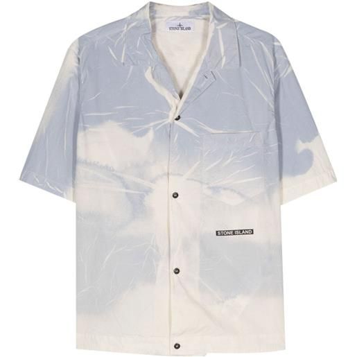 Stone Island abstract short-sleeved shirt - blu