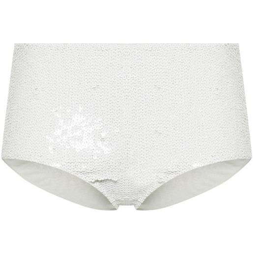 P.A.R.O.S.H. sequined high-waisted bikini bottoms - bianco